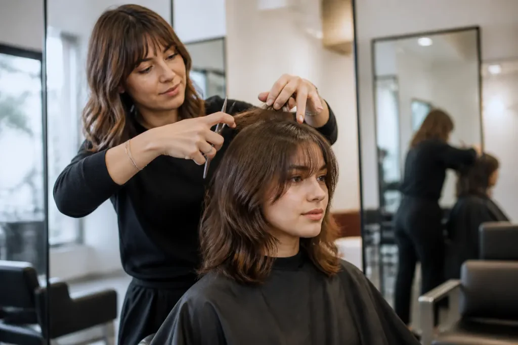 Coupe cheveux mi-long dégradé effilé avec frange : astuces indispensables pour 50 ans