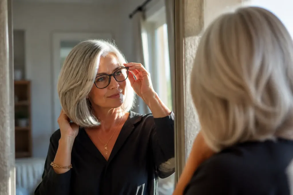 Coupe de cheveux femme 50 ans avec lunettes : meilleures idées pour cheveux fins