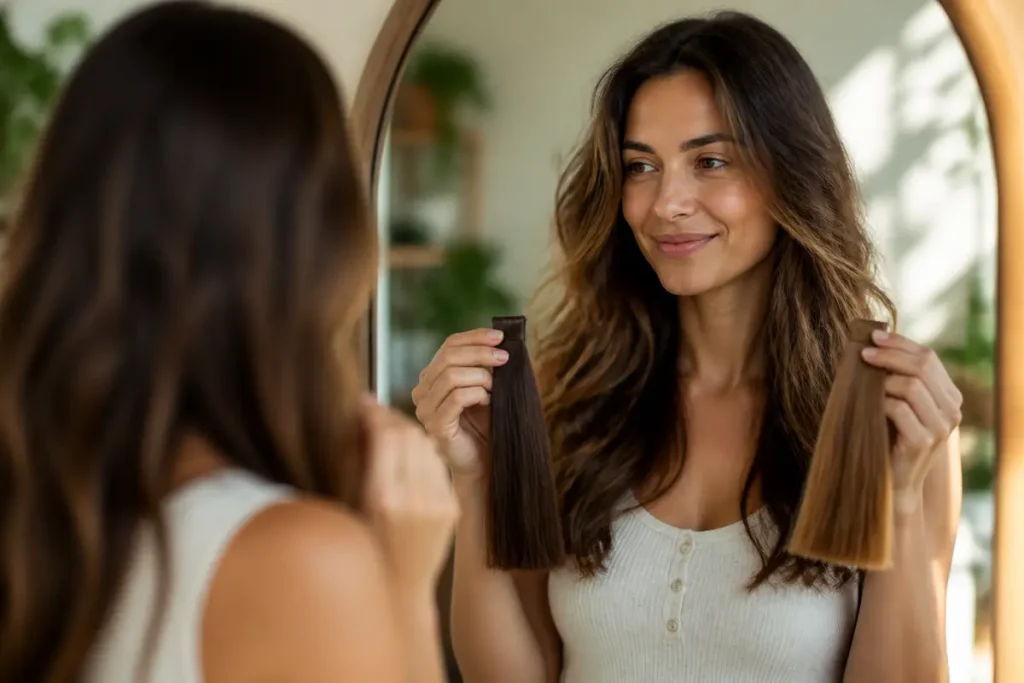 Quelle couleur de cheveux pour yeux marrons et peau mate ?
